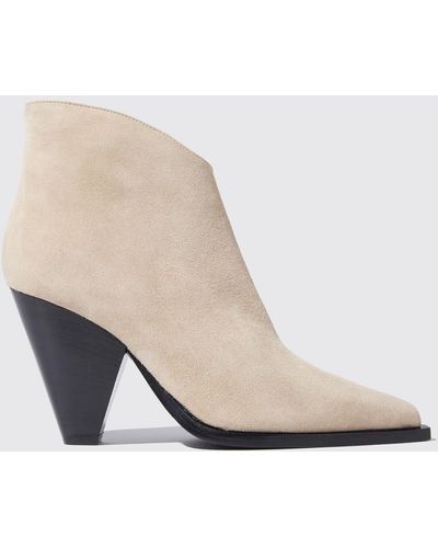 SCAROSSO Boots Angy Beige Suede Suede Leather - Natural