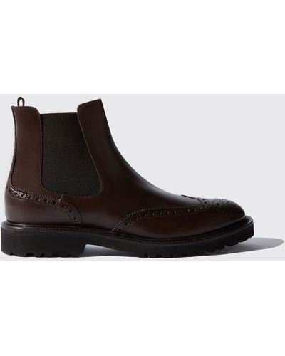 SCAROSSO Chelsea Boots Keith Brown Calf Leather