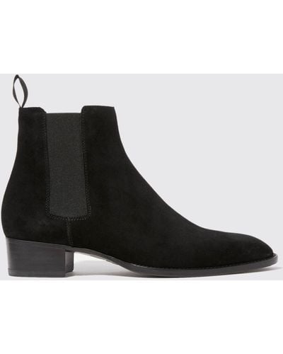 SCAROSSO Axel Black Suede Chelsea Boots