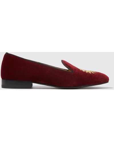 SCAROSSO Loafers & Flats Jordan Burgundy Velvet Velvet - Multicolour
