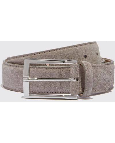 SCAROSSO Belts Cintura Grigia Classica Suede Leather - Multicolor