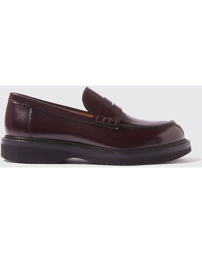 SCAROSSO Michelle Burgundy Bright Loafers & Flats - Multicolor