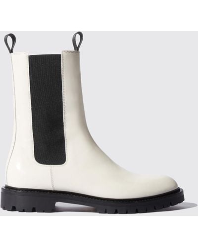 SCAROSSO Wooster Chalk Boots - White