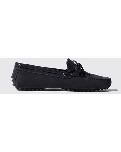SCAROSSO Luigi Blu Scamosciato Loafers & Flats - Black