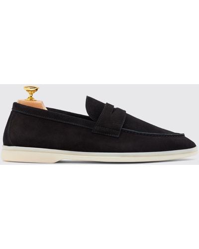 SCAROSSO Luciano Black Suede Edit Loafers