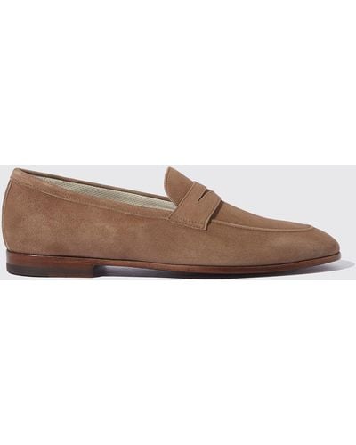 SCAROSSO Loafers Marzio Tabacco Scamosciato Suede Leather - Brown