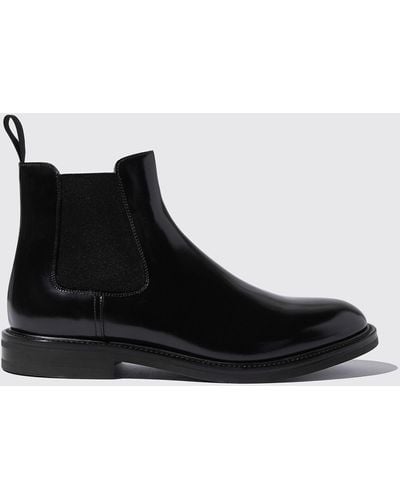 SCAROSSO Chelsea Boots Eric Black Bright Brushed Calf Leather