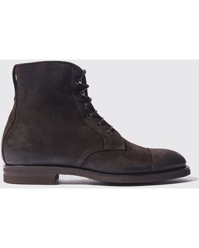 SCAROSSO Boots Paolo Brown Suede Leather