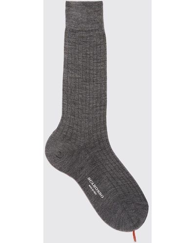 SCAROSSO Socken Italian Shoe Grey Wool Calf Socks - Grau
