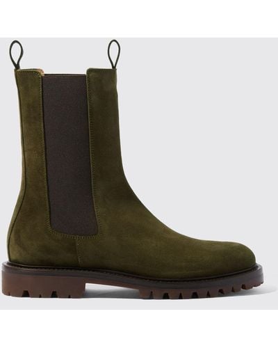 SCAROSSO Wooster Green Suede Boots - Black