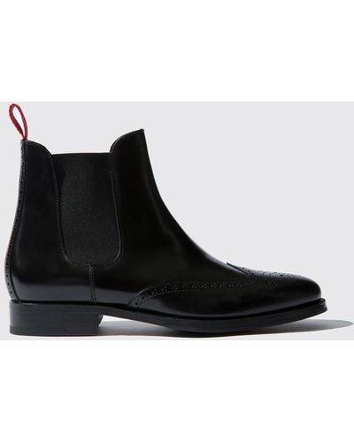 SCAROSSO Chelsea Boots Dario Nero poliertes Kalbsleder - Schwarz