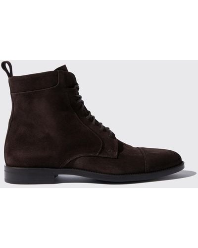 SCAROSSO Boots Dante Moro Scamosciato Suede Leather - Brown