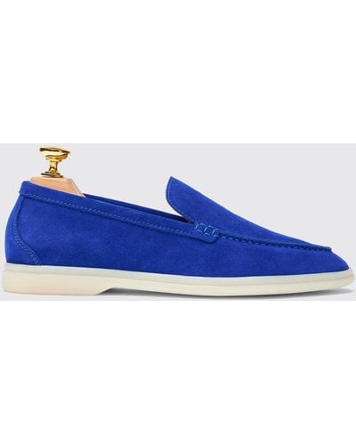 SCAROSSO Ludovica Electric Blue Suede Loafers