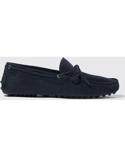 SCAROSSO James Blue Suede Loafers & Flats