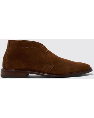 SCAROSSO Gary Tobacco Suede Boots - Brown