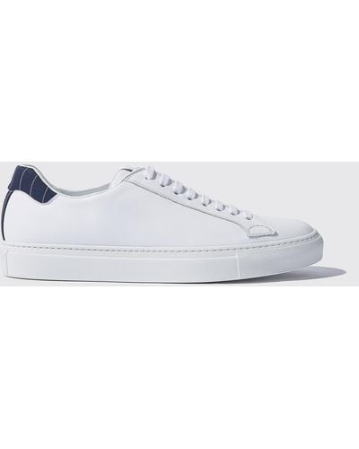 SCAROSSO Sneakers Pinstripe White Kalbsleder - Weiß