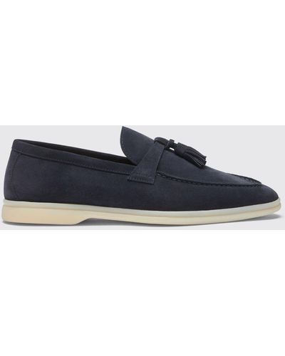 SCAROSSO Collection Capsule Leandro Navy Suede x Brooks Brothers Daim - Noir