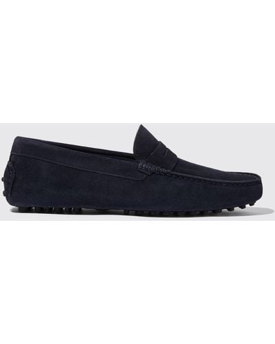 SCAROSSO Michael Blue Suede Driving Shoes
