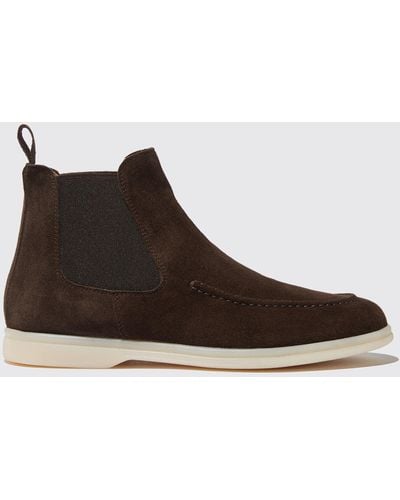 SCAROSSO Chelsea Boots Eugenia Moro Scamosciata Suede Leather - Brown