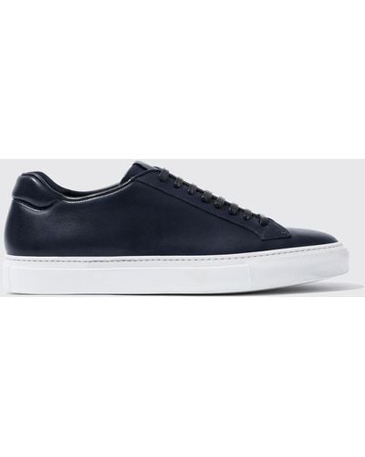 SCAROSSO Sneakers Ugo Blu Calf Leather - Black