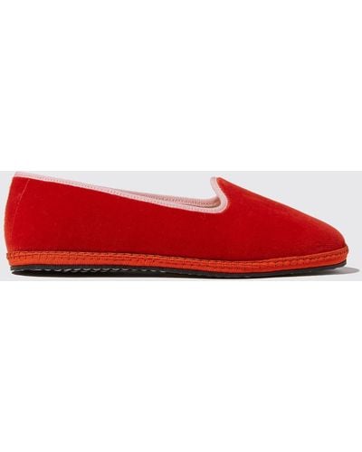 SCAROSSO Slippers Sunset Velours - Rouge