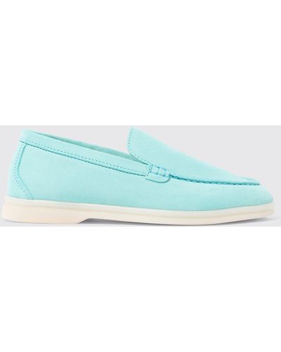 SCAROSSO Girl Shoes Ludovica Girl Turquoise Suede Suede Leather - Black