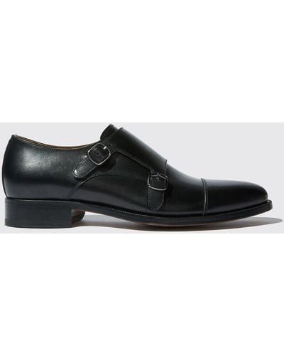 SCAROSSO Monk Strap Shoes Firenze Calf Leather - Black