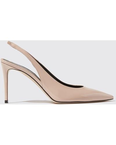 SCAROSSO Sutton Nude Patent High Heels - Natural