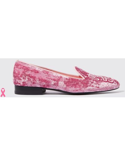 SCAROSSO Mocassins & Chaussures plates Lady Nolita Pink Velvet Velour - Rose