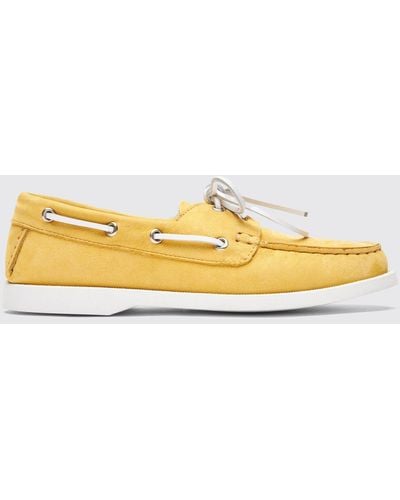 SCAROSSO Oprah Yellow Nubuck Boat Shoes - Black