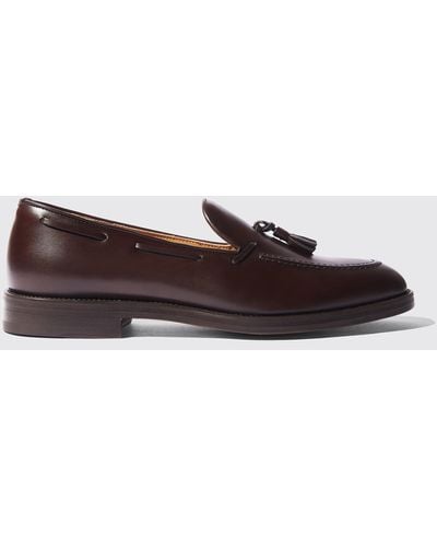 SCAROSSO Loafers William Brown Calf Leather