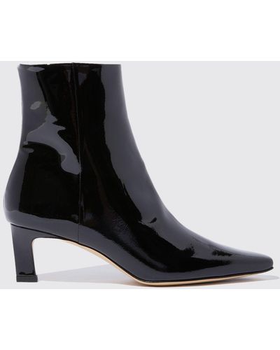 SCAROSSO Kitty Black Patent Boots