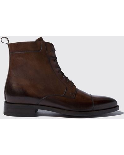 SCAROSSO Ankle Boots Totò Castagno Calf Leather - Brown