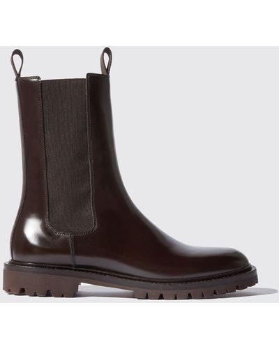 SCAROSSO Wooster Chocolate Boots - Brown