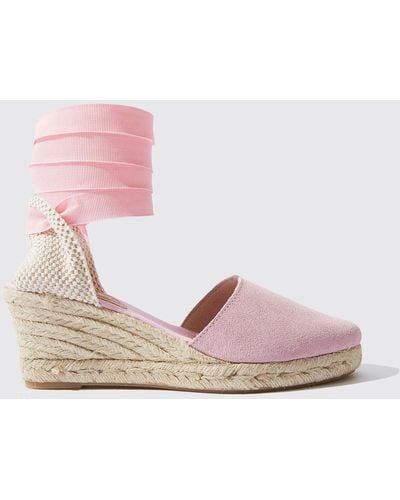 SCAROSSO Espadrilles Paloma Pink Suede Daim - Rose