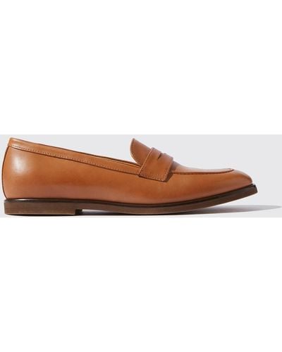 SCAROSSO Monica Cognac Loafers & Flats - Brown
