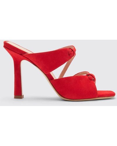 SCAROSSO Zoe Red Suede Sandals