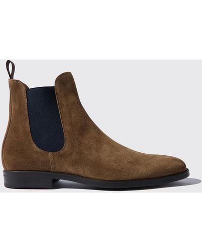 SCAROSSO Chelsea Boots Giacomo Tabacco Scamosciato Suede Leather - Brown