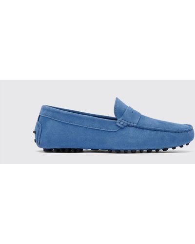 SCAROSSO Michael Light Blue Suede Driving Shoes