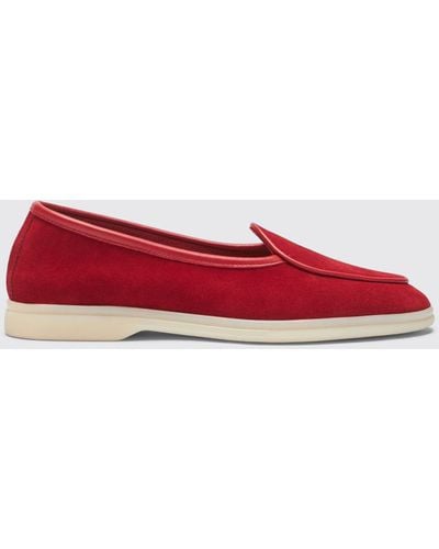 SCAROSSO Livia Red Suede Loafers