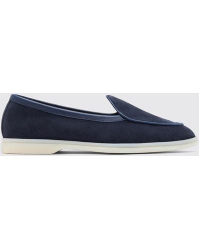 SCAROSSO Livio Blue Suede Loafers