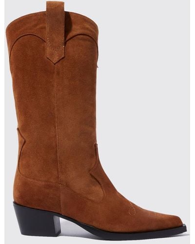 SCAROSSO Dolly Tan Suede Boots - Black