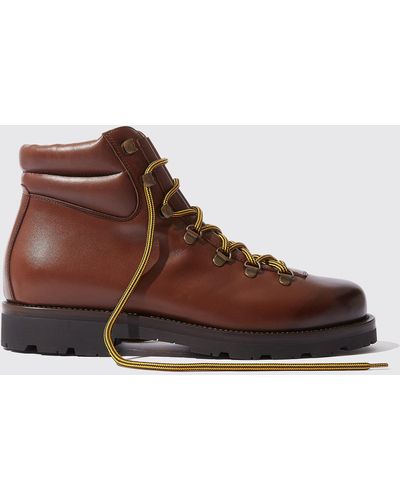 SCAROSSO Boots Edmund Chestnut Calf Leather - Brown