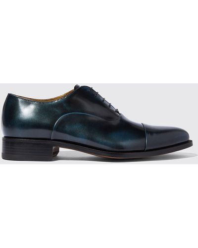 SCAROSSO Oxfords Lorenzo Blu Calf Leather - Blue