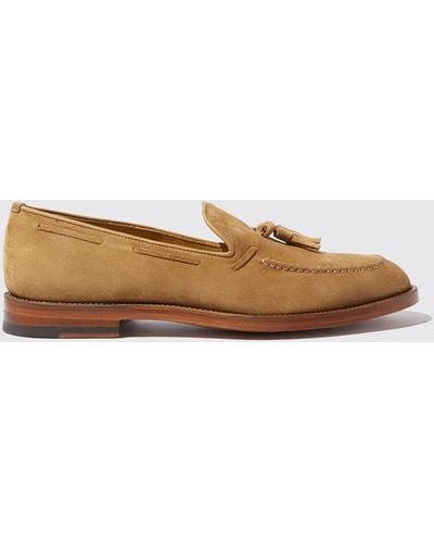 SCAROSSO William Tan Suede Loafers - Brown