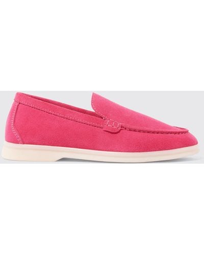 SCAROSSO Girl Shoes Ludovica Girl Fuchsia Suede Suede Leather - Black
