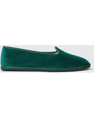 SCAROSSO Mocassins & Chaussures Plates Verde Velluto Velours - Vert