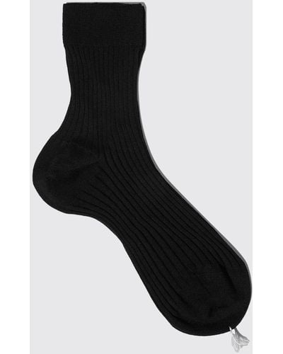 SCAROSSO Black Cotton Ankle Socks Socks