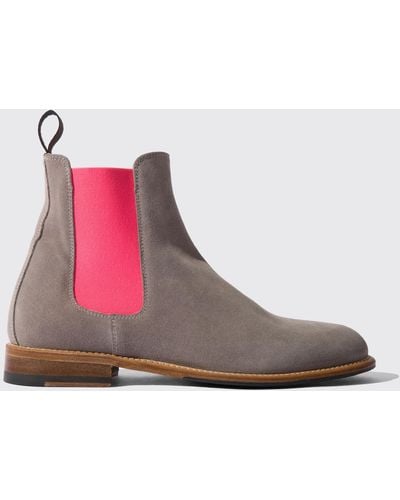 SCAROSSO Chelsea Boots Bruna Suede Leather - Gray