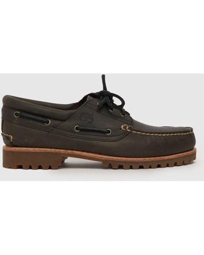 Timberland Authentic 3 Eye Boat Shoes In - Black